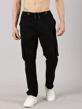 Load image into Gallery viewer, Relaxed Fit Cargos Black