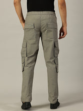 Load image into Gallery viewer, Relaxed Fit Linen Cargo Trousers Grey