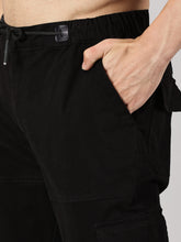 Load image into Gallery viewer, Relaxed Fit Cargos Black