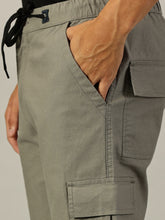 Load image into Gallery viewer, Relaxed Fit Linen Cargo Trousers Grey