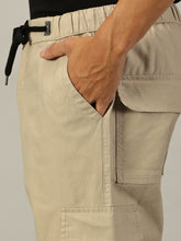 Load image into Gallery viewer, Relaxed Fit Linen Cargo Trousers Biege