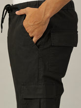 Load image into Gallery viewer, Relaxed Fit Linen Cargo Trousers Charcoal