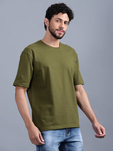 Heavyweight Oversized Solid T-Shirts Olive