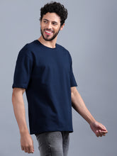 Load image into Gallery viewer, Heavyweight Oversize Solid T-Shirts Navy Blue
