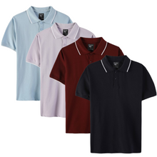 Load image into Gallery viewer, Everyday Polo T-Shirt Pack of 4: Maroon, Deep Navy, Lavender & Powder Blue.