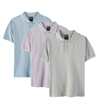 Load image into Gallery viewer, Everyday Polo T-Shirt Pack of 3: Lavender, Space Grey, & Powder Blue