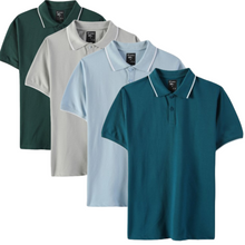 Load image into Gallery viewer, Everyday Polo T-Shirt Pack of 4: Teal Blue, Green, Powder Blue & Space Grey.