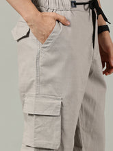 Load image into Gallery viewer, Relaxed Fit Linen Cargo Ash Grey
