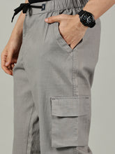 Load image into Gallery viewer, Relaxed Fit Linen Cargo Grey