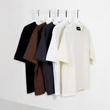 Load image into Gallery viewer, 240 GSM Heavyweight Oversized Solid Pack of 3 T-Shirts Beige,Off White & Black.
