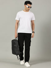 Load image into Gallery viewer, Relaxed Fit Linen Cargos Black