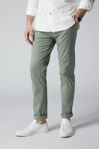 An Everyday Classic Light Green Stretch Men Chinos - Mark Morphy