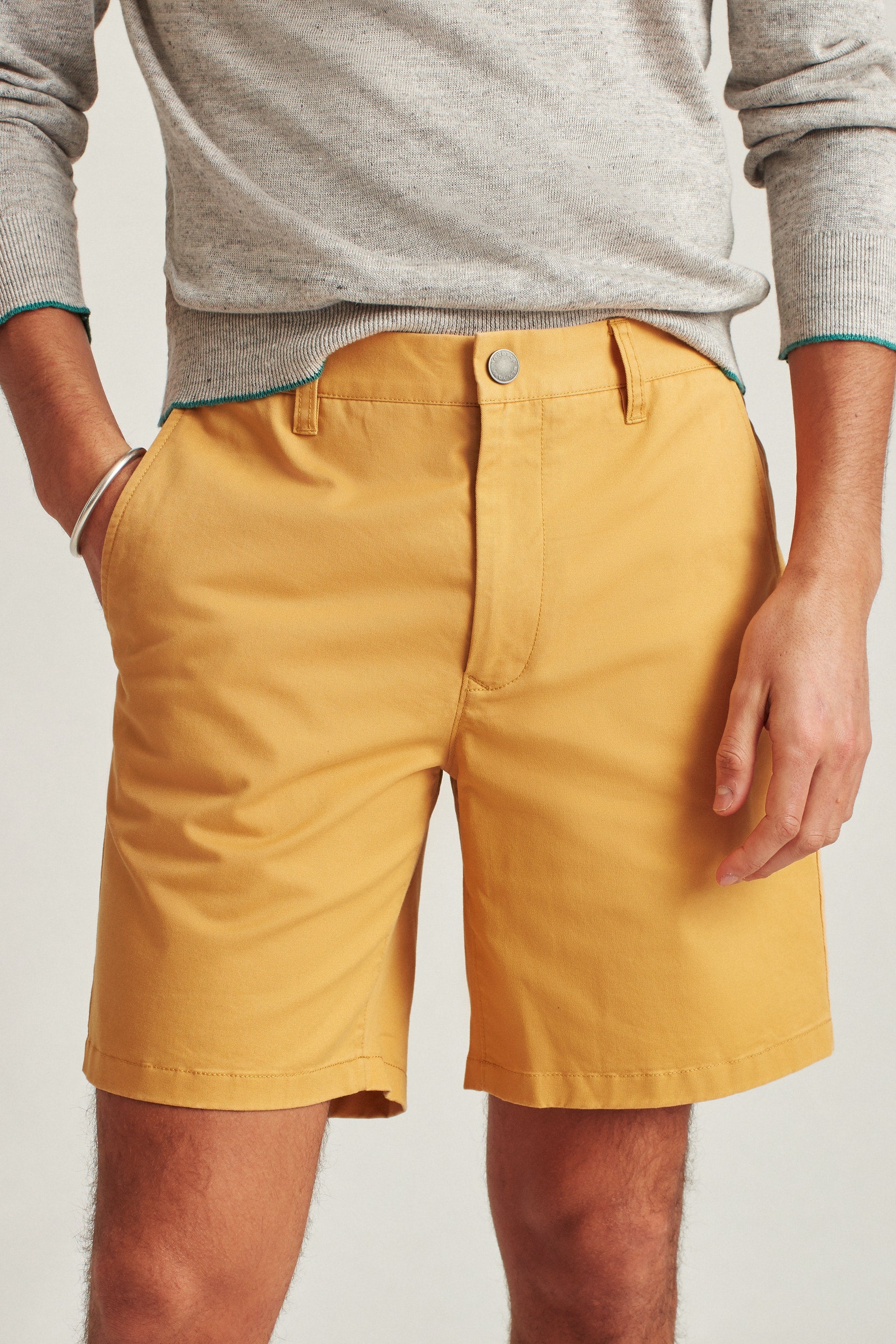 Mens mustard hot sale chino shorts