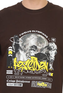 Heavyweight Oversize Graphic T-Shirt Brown