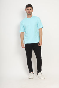 Heavyweight Oversize Solid T-Shirt Ocean Blue