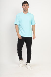 Heavyweight Oversize Solid T-Shirt Ocean Blue