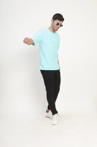 Heavyweight Oversize Solid T-Shirt Ocean Blue