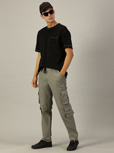 Load image into Gallery viewer, Relaxed Fit Linen Cargo Trousers Grey
