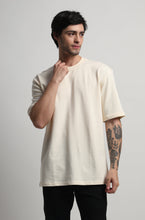 Load image into Gallery viewer, Heavyweight Oversized Solid T-Shirts Cream stone
