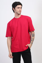 Load image into Gallery viewer, Heavyweight Oversized Solid T-Shirts Fuchsia Pink
