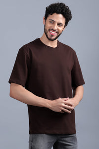 Heavyweight Oversize Solid T-Shirt Coffee Brown