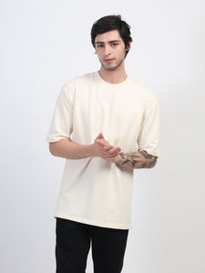 Heavyweight Oversized Solid T-Shirts Cream stone