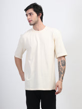 Load image into Gallery viewer, Heavyweight Oversized Solid T-Shirts Cream stone
