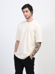 Heavyweight Oversized Solid T-Shirts Cream stone