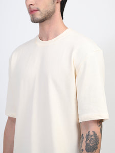 Heavyweight Oversized Solid T-Shirts Cream stone