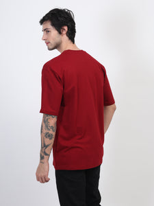 Heavyweight Oversized Solid T-Shirts Maroon