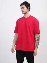 Load image into Gallery viewer, Heavyweight Oversized Solid T-Shirts Fuchsia Pink
