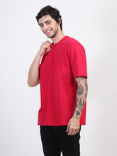 Load image into Gallery viewer, Heavyweight Oversized Solid T-Shirts Fuchsia Pink
