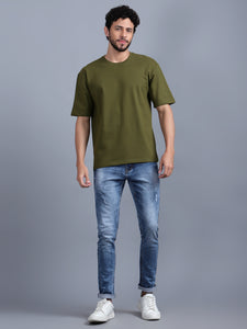 Heavyweight Oversized Solid T-Shirts Olive