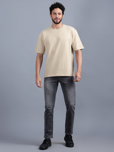 Heavyweight Oversize Solid T-Shirt Beige