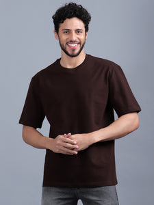 Heavyweight Oversize Solid T-Shirt Coffee Brown