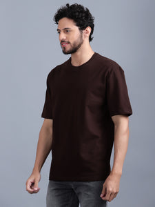 Heavyweight Oversize Solid T-Shirt Coffee Brown