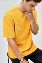 Load image into Gallery viewer, Heavyweight Oversize Solid T-Shirt Mustard Yellow.
