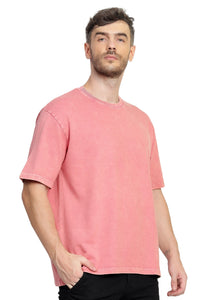 Heavyweight Oversize Stone Washed T-Shirt Onion Pink