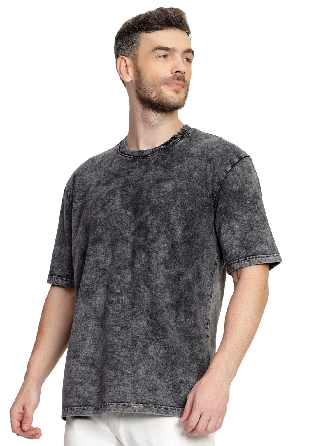 Heavyweight Oversize Stone Washed T-Shirt Grey