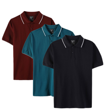 Load image into Gallery viewer, Everyday Polo T-Shirt Pack of 3: Maroon, Deep Navy, &amp; Teal Blue
