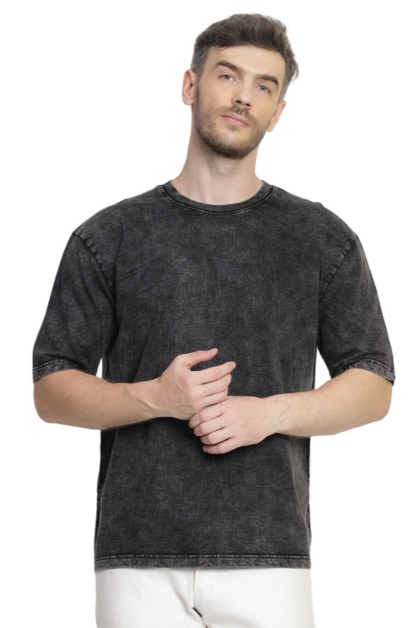 Heavyweight Oversize Stone Washed T-Shirt Black