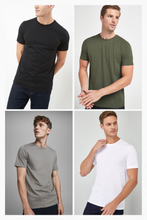 Load image into Gallery viewer, Pack of 4 Bestseller T-shirts Black, Olive, White and graphite grey
