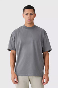 Heavyweight Oversize Solid T-Shirt Charcoal Grey