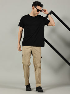 Relaxed Fit Twill Cargos Beige