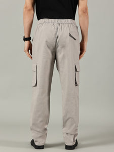 Relaxed Fit Linen Cargo Ash Grey