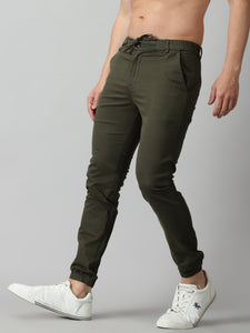 Olive Green Twill joggers