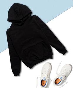 THE WARM RELAXED FIT HOODIE: BLACK