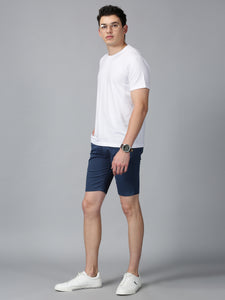 Teal Blue stretch men chino shorts