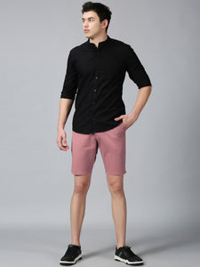 Onion Pink stretch men chino shorts