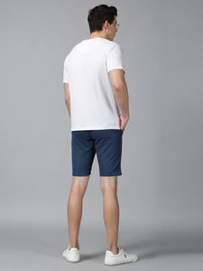 Teal Blue stretch men chino shorts